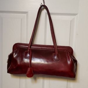 Me Too Burgundy Leather Shoulder Bag